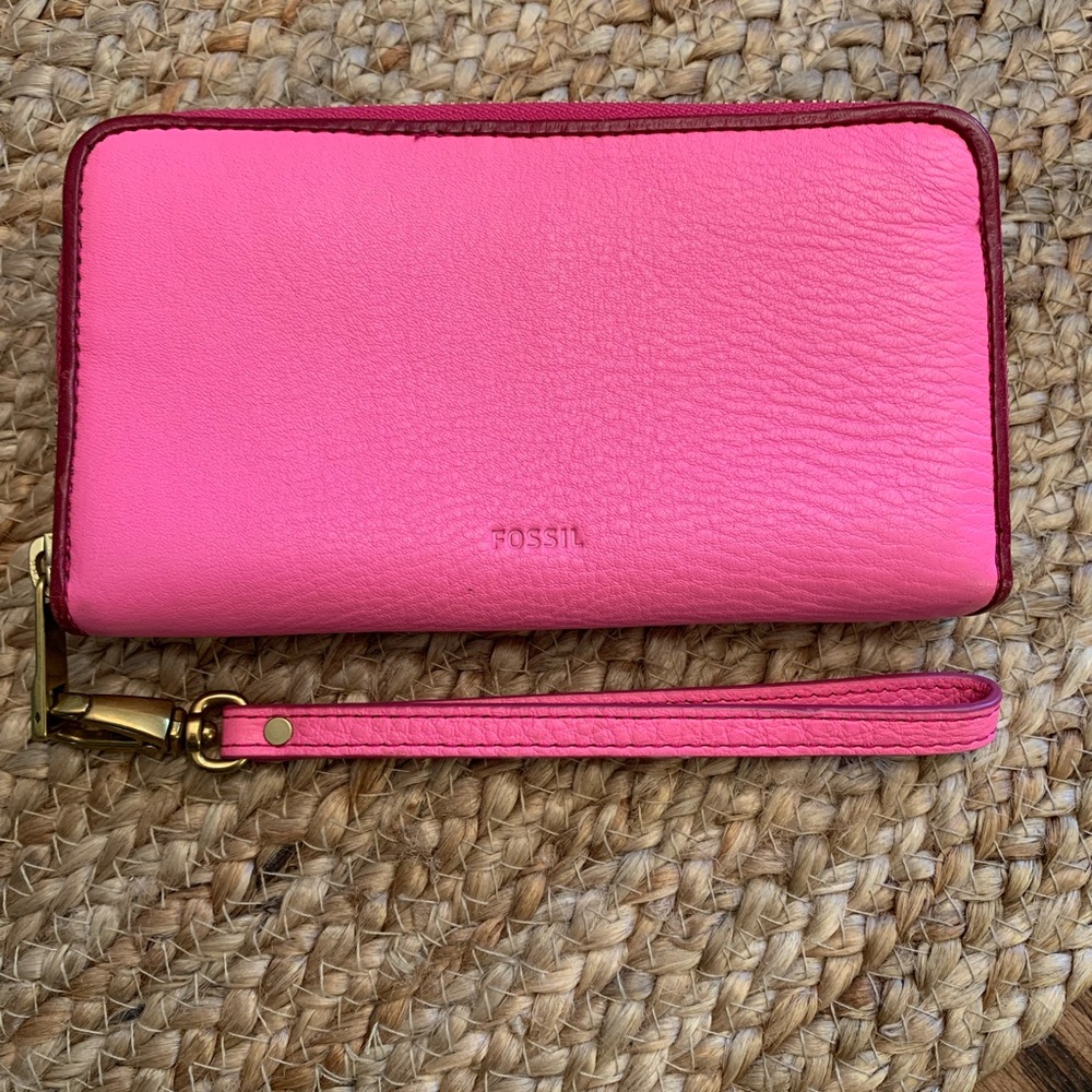 Fossil Pink Leather Women's Wallet/wrislet